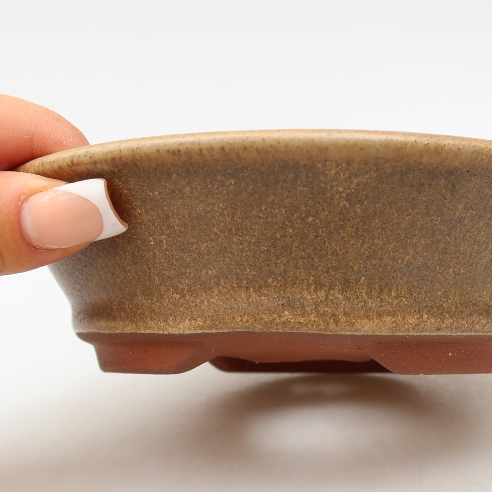 Keramická bonsai miska 15 x 15 x 4,5 cm, barva hnědá