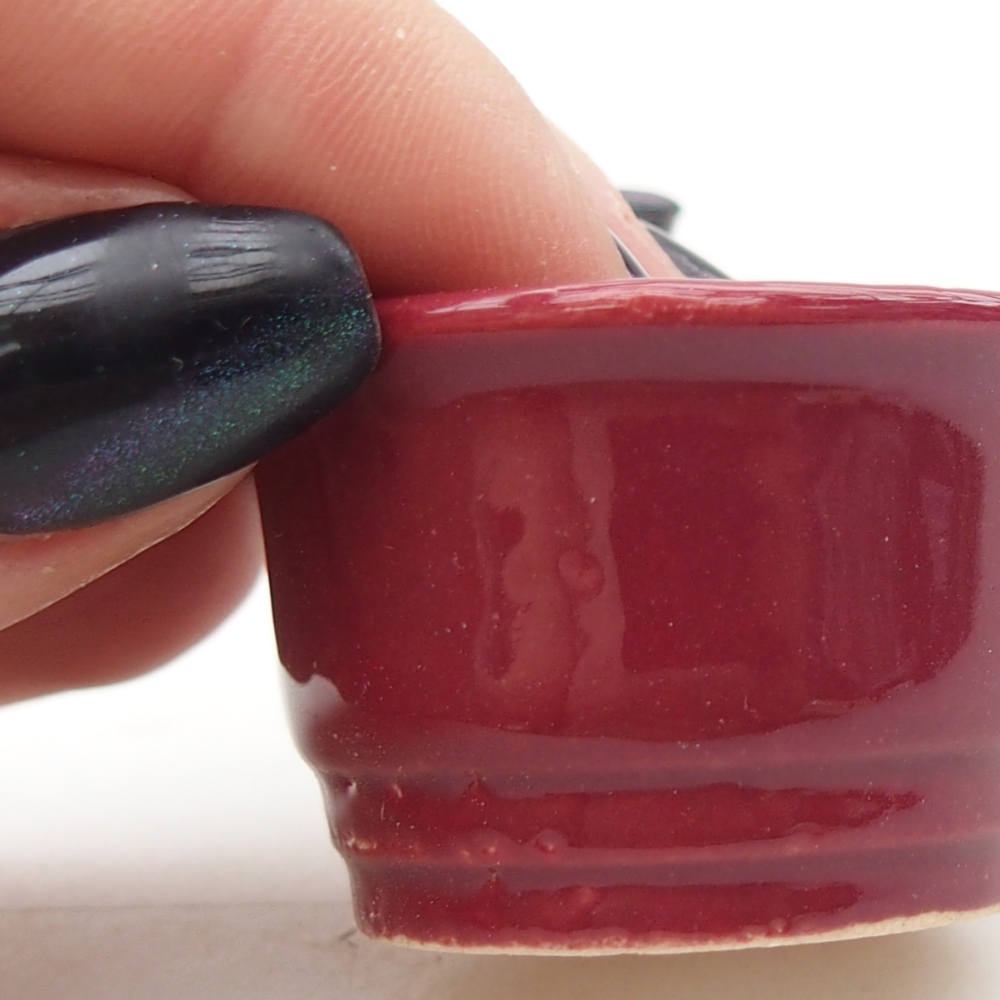 Mini bonsai miska 4 x 4 x 2 cm, barva vínová