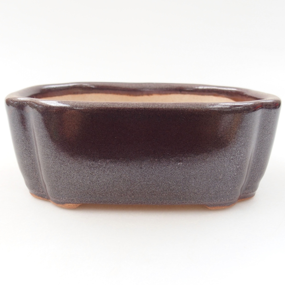 Keramická bonsai miska 12 x 9 x 4,5 cm, barva hnědá