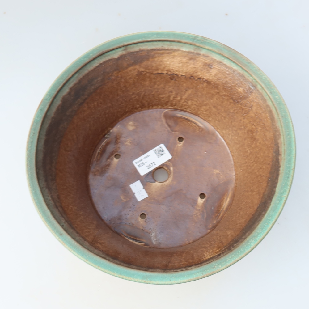Keramická bonsai miska 24,5 x 24,5 x 11,5 cm, barva zelená