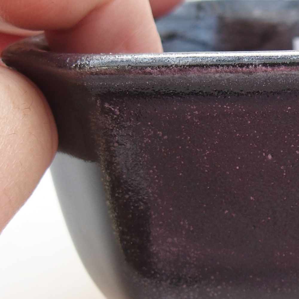 Keramická bonsai miska 10 x 10 x 6 cm, barva zelená