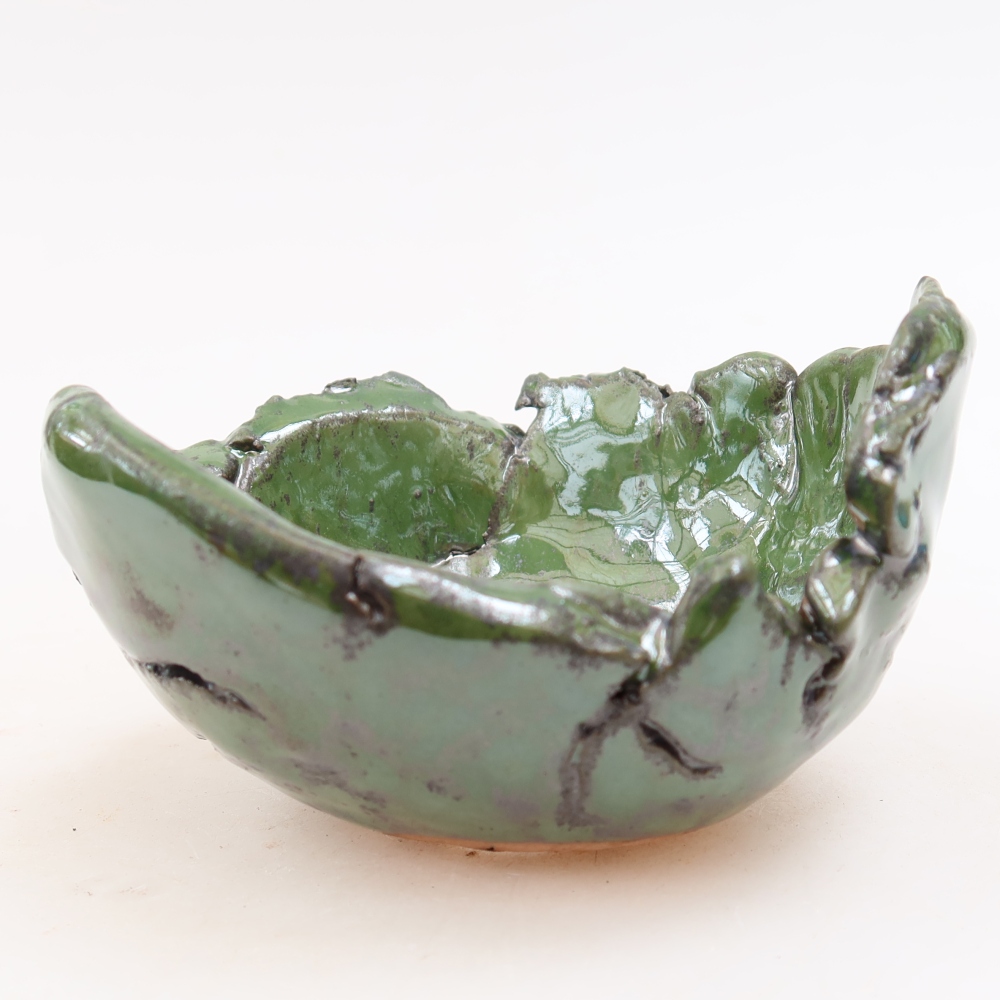 Keramická Skořápka  11,5 x 10,5 x 7 cm , barva zelená