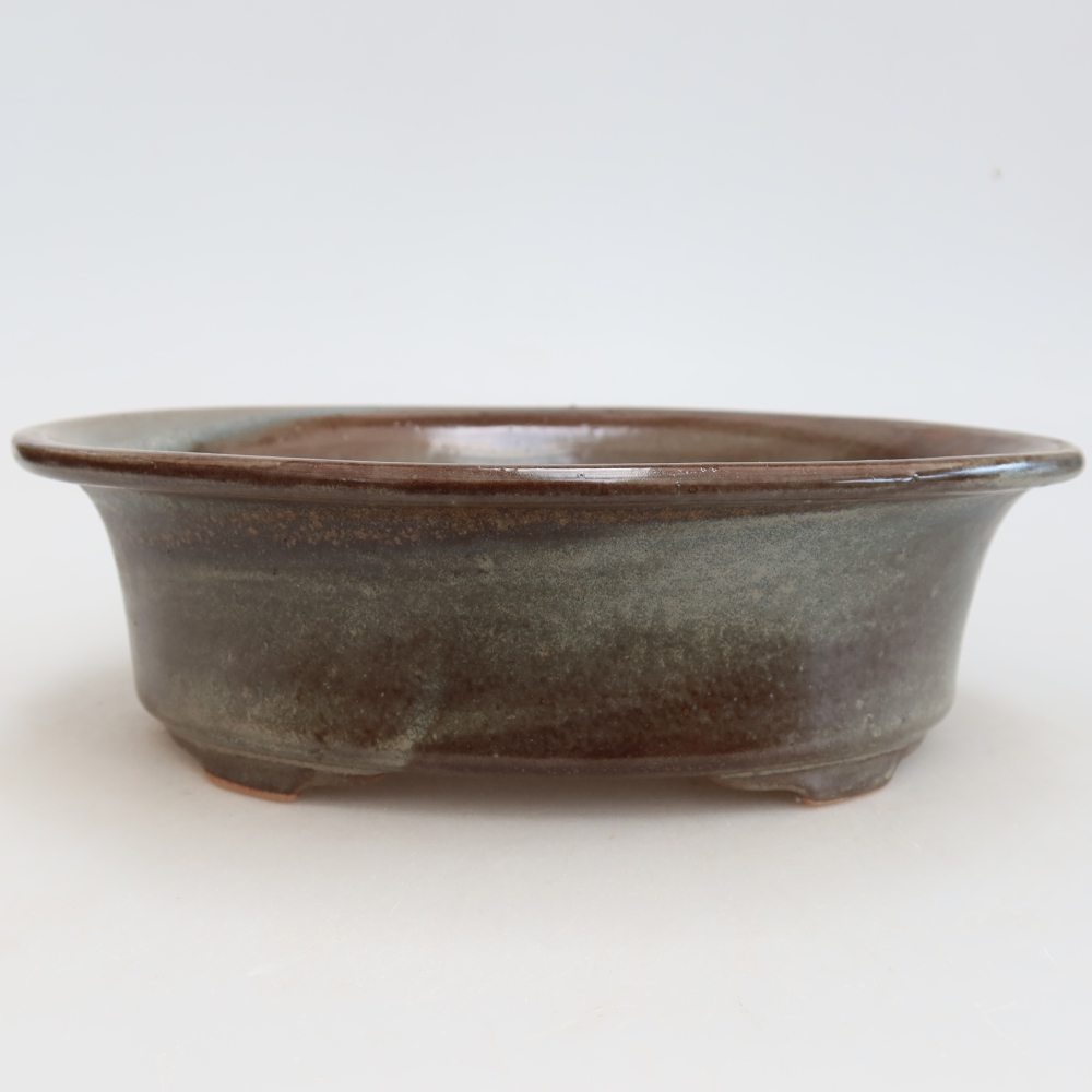 Keramická bonsai miska 22 x 17,5 x 6,5 cm, barva hnědá