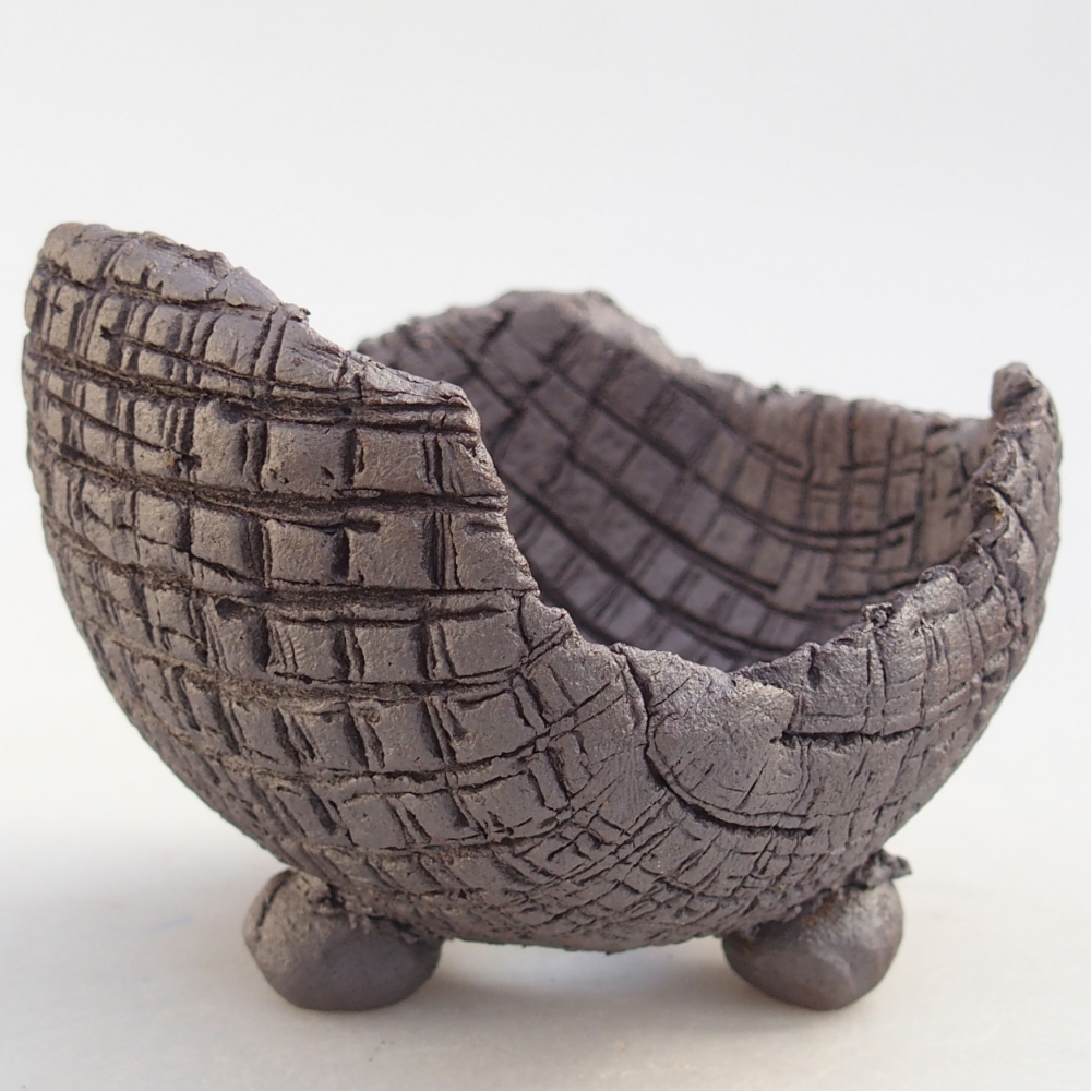 Keramická Skořápka 8 x 8 x 6,5 cm , barva kovová