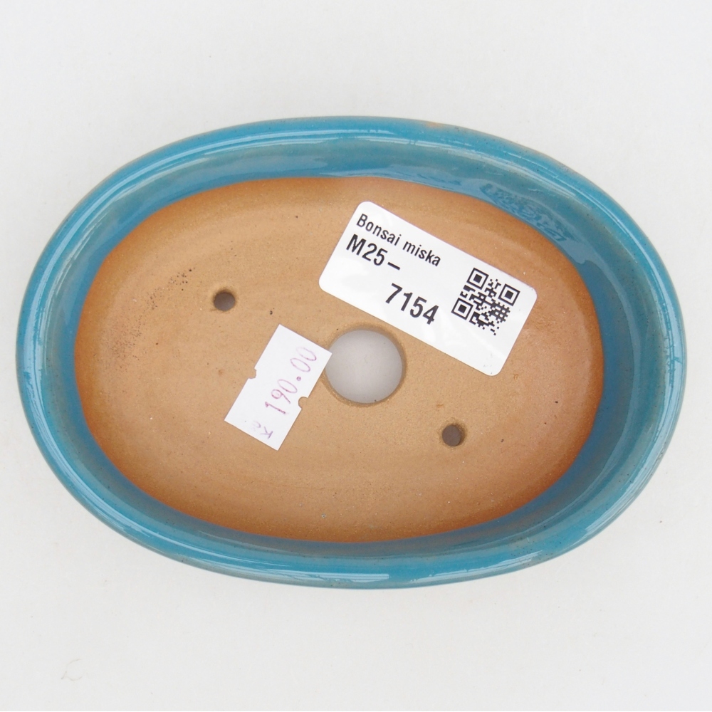 Keramická bonsai miska 12 x 8,5 x 3 cm, barva modrá