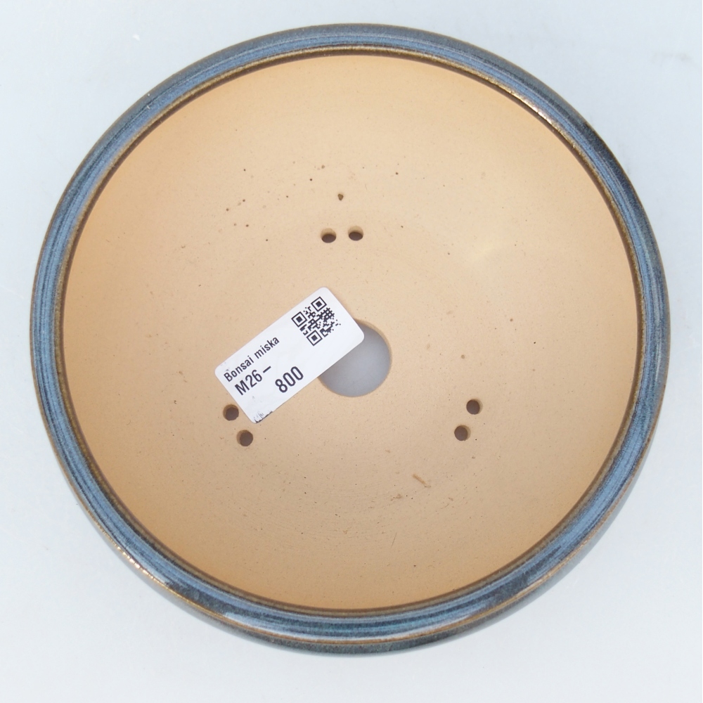 Keramická bonsai miska 15 x 15 x 6 cm, barva modrošedá