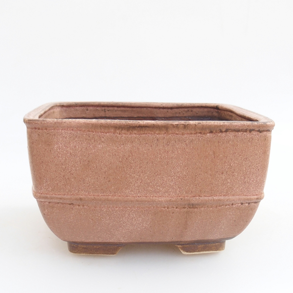 Keramická bonsai miska 16 x 16 x 9 cm, barva růžová