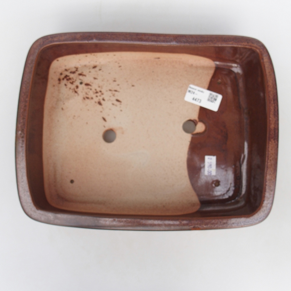 Keramická bonsai miska 27 x 20,5 x 6,5 cm, barva hnědá