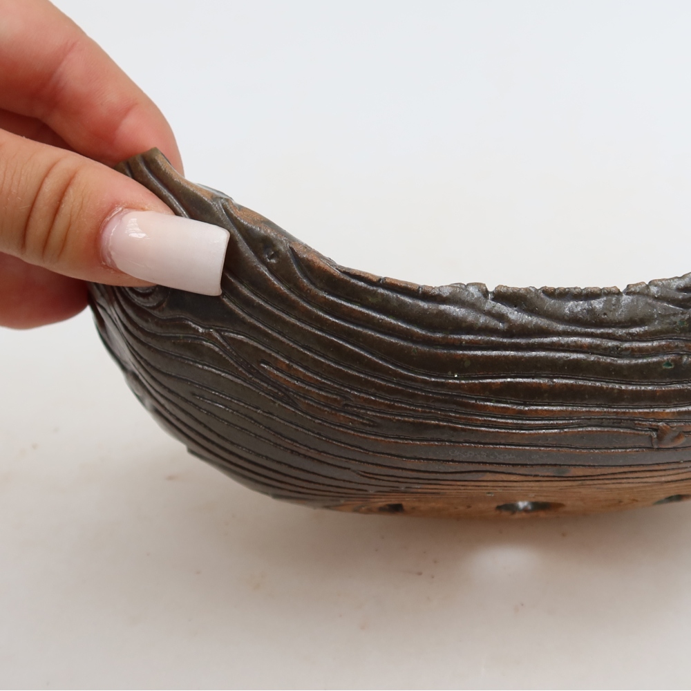 Keramická Skořápka  16,5 x 11 x 6 cm , barva hnědozelená