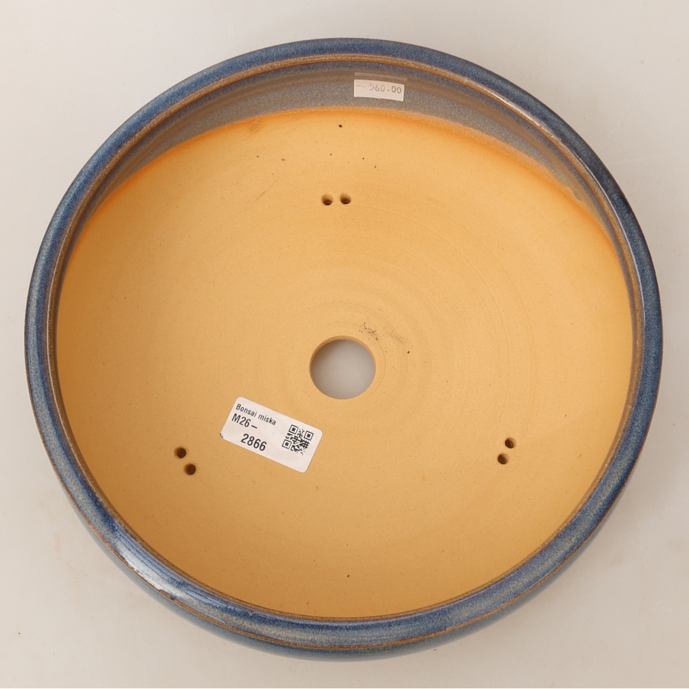 Keramická bonsai miska 24 x 24 x 7,5 cm, barva modrá