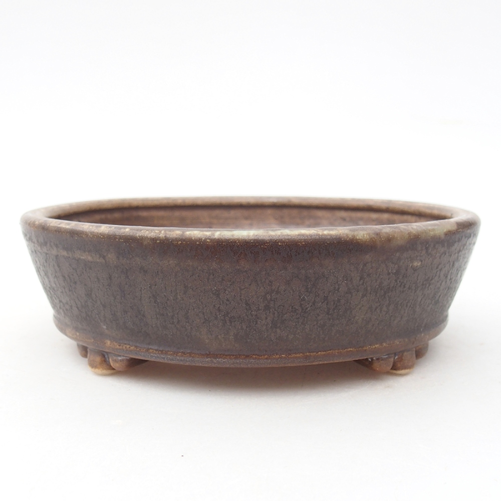 Keramická bonsai miska 13,5 x 13,5 x 4 cm, barva hnědá