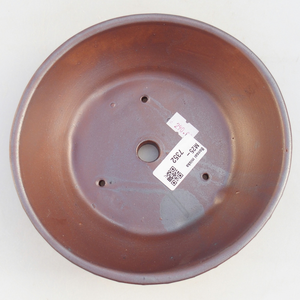 Keramická bonsai miska 18 x 18 x 5,5 cm, barva kovová