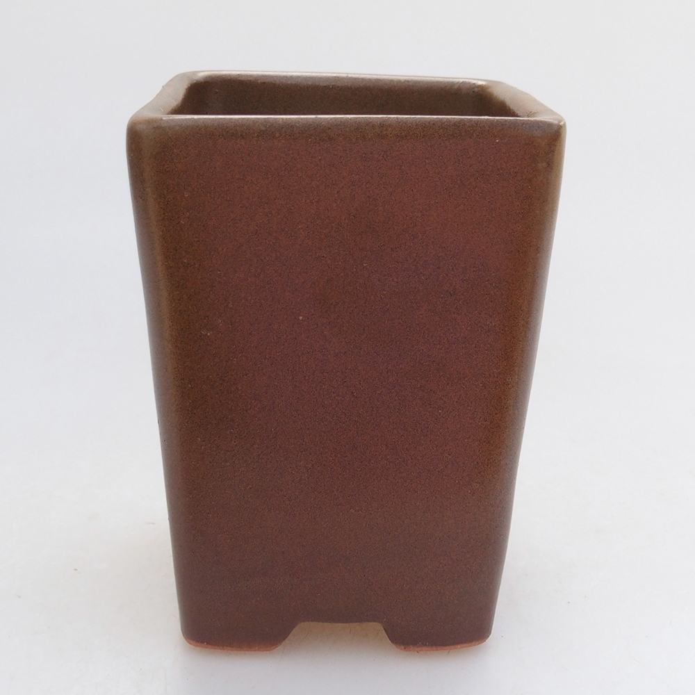 Keramická bonsai miska 7,5 x 7,5 x 10,5 cm, barva hnědá