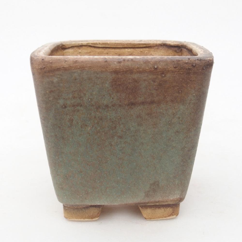 Keramická bonsai miska 7,5 x 7,5 x 7,5 cm, barva zelená