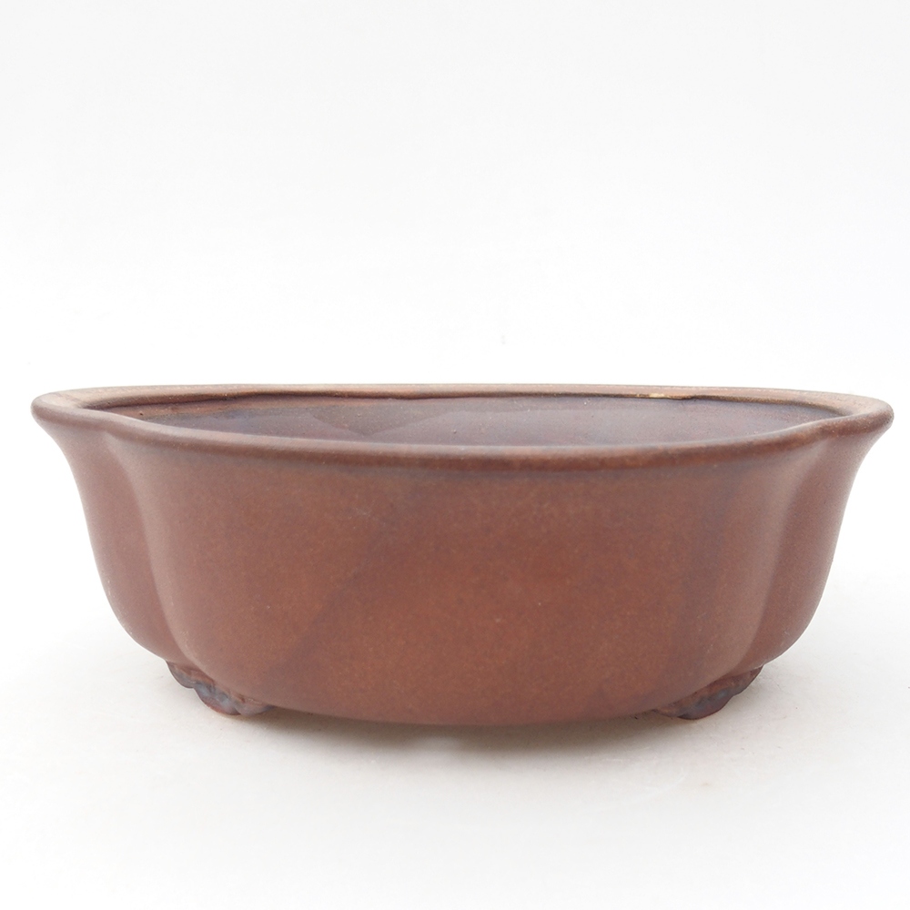 Keramická bonsai miska 19 x 17 x 6 cm, barva hnědá
