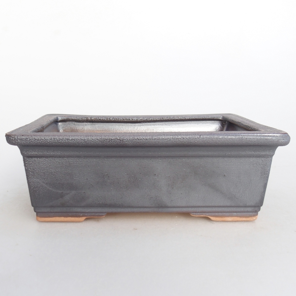 Keramická bonsai miska 16 x 12 x 6 cm, barva kovová