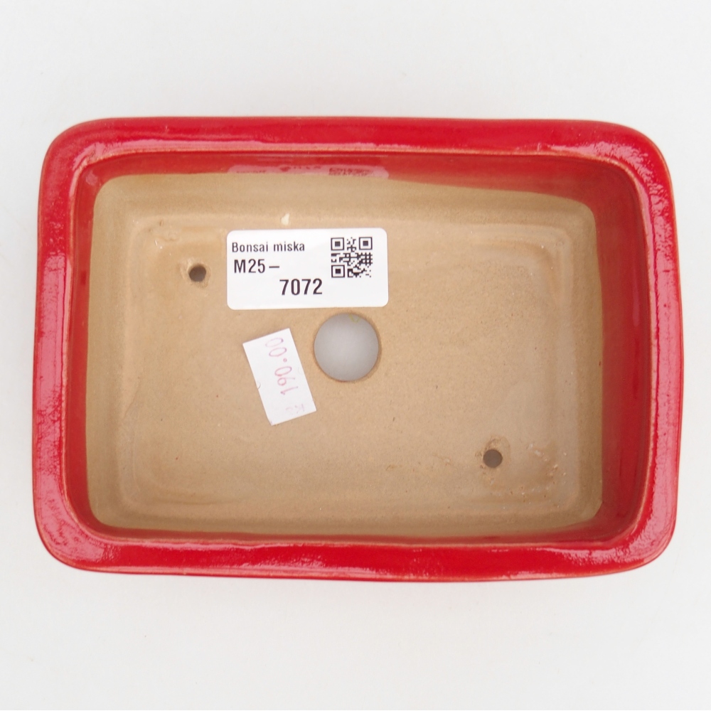 Keramická bonsai miska 13,5 x 10 x 4,5 cm, barva červená