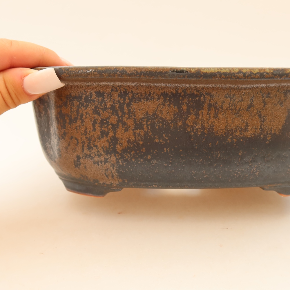 Keramická bonsai miska 22,5 x 17,5 x 7,5 cm, barva hnědá