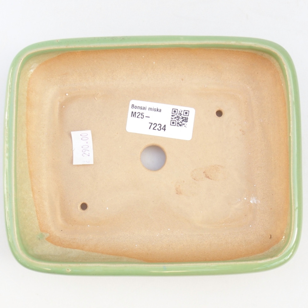 Keramická bonsai miska 16,5 x 13,5 x 3,5 cm, barva zelená