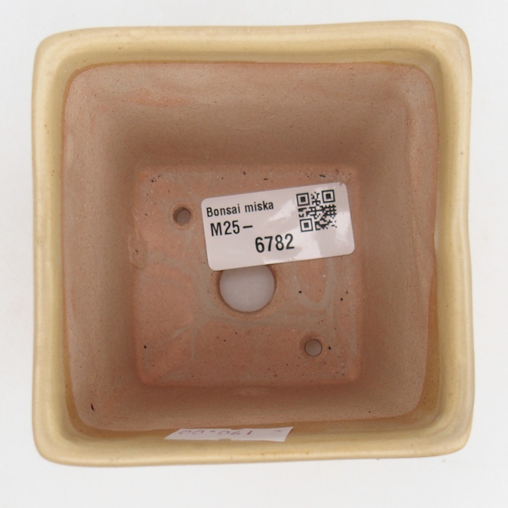 Keramická bonsai miska 7,5 x 7,5  x 10 cm, barva béžová