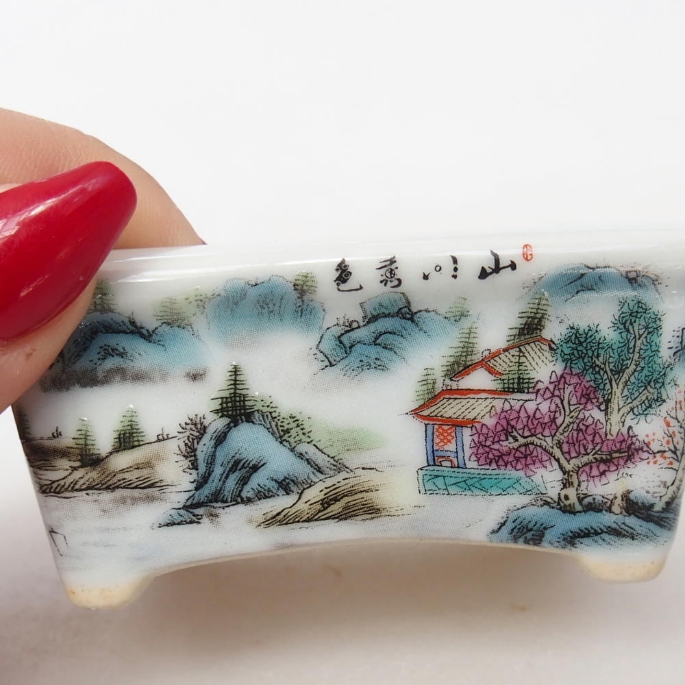 Mini bonsai miska 8 x 6,5 x 3,5 cm, barva bílá