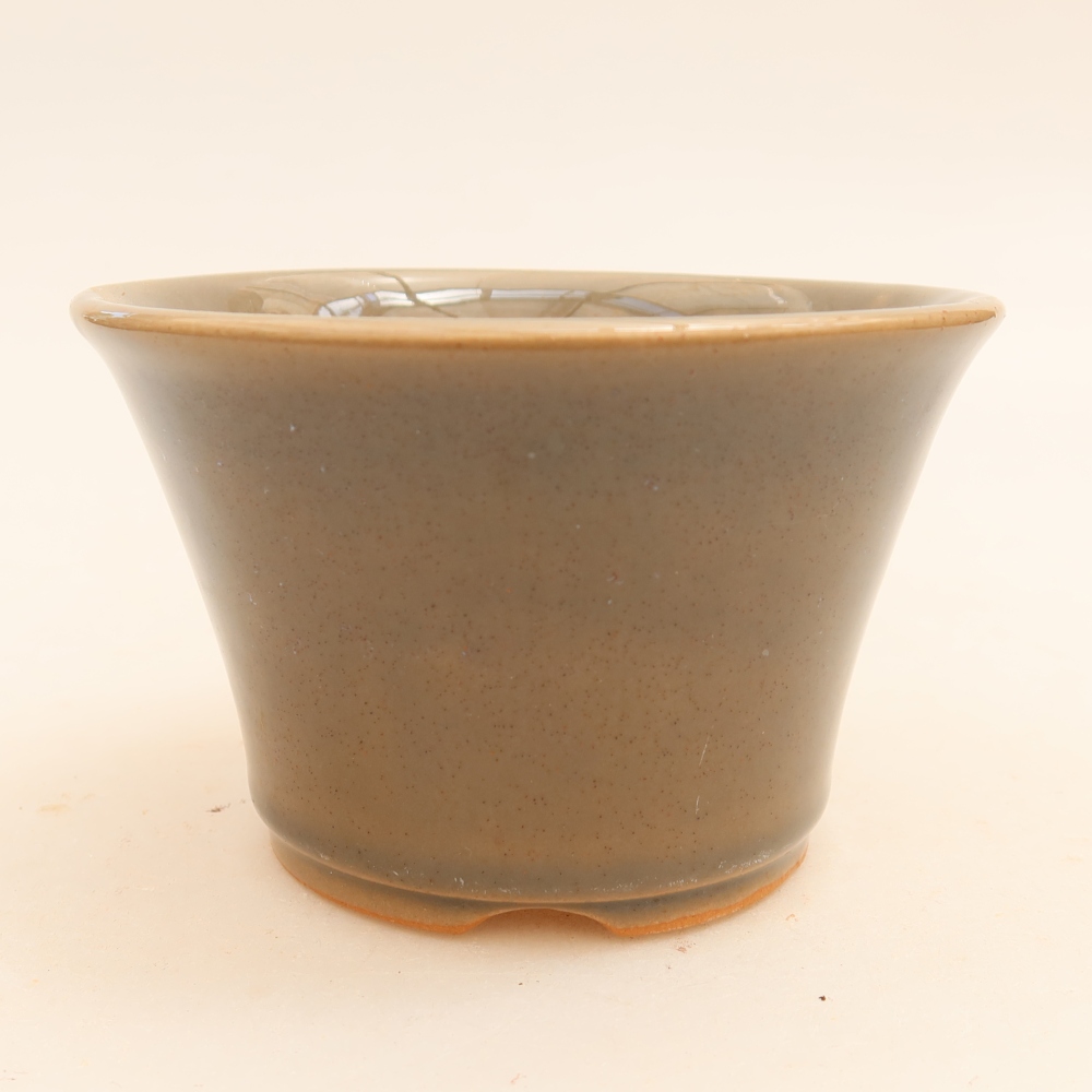 Keramická bonsai miska 11 x 11 x 7 cm, barva šedá