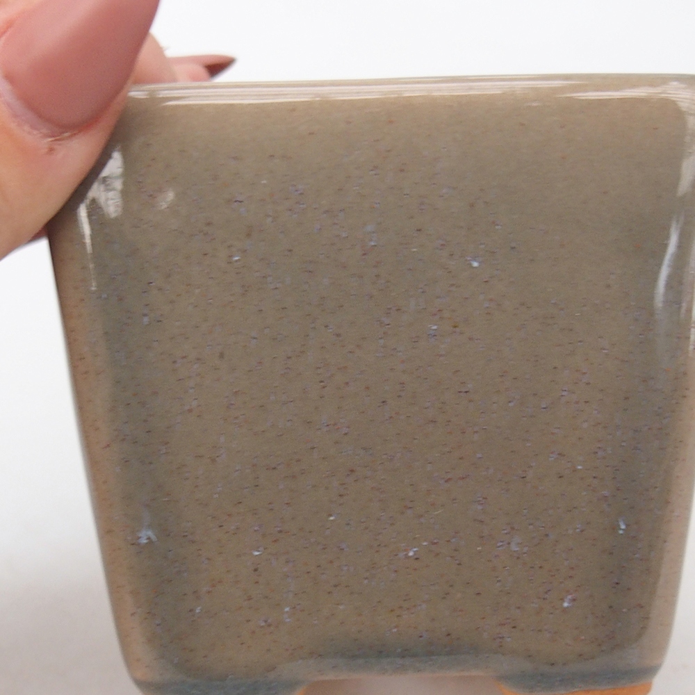 Keramická bonsai miska 7,5 x 7,5  x 7 cm, barva šedá