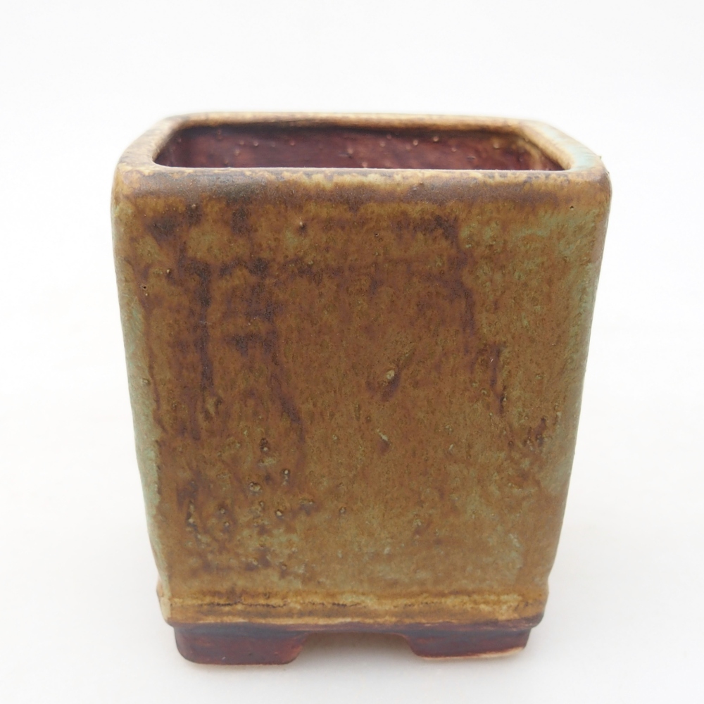 Keramická bonsai miska 6,5 x 6,5 x 7 cm, barva zelená