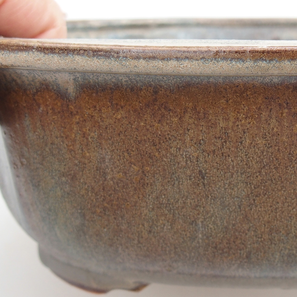 Keramická bonsai miska 24 x 19,5 x 7 cm, barva hnědá