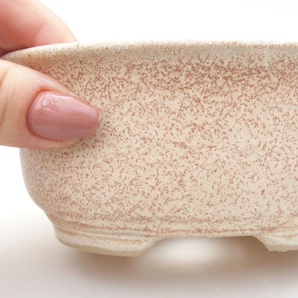 Keramická bonsai miska 12 x 10 x 5,5 cm, barva béžová