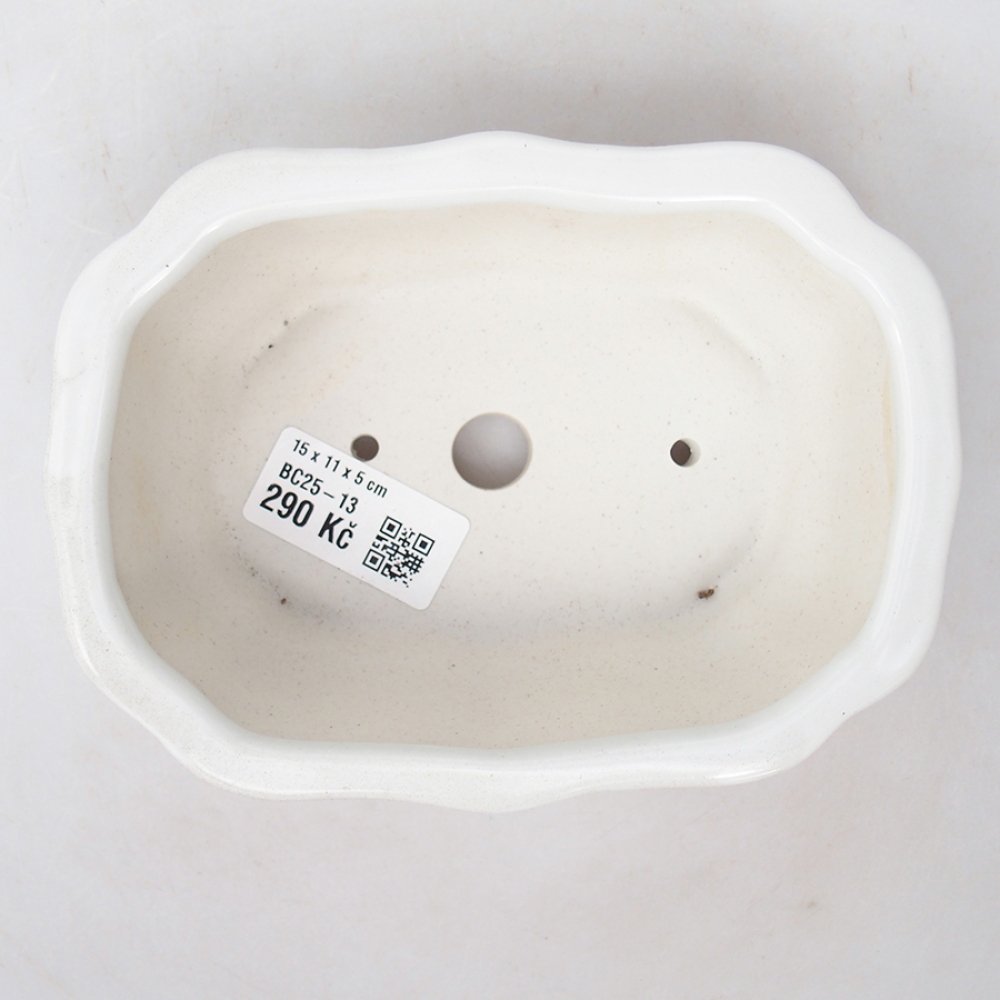 Keramická bonsai miska 15 x 11 x 5 cm, barva bílá