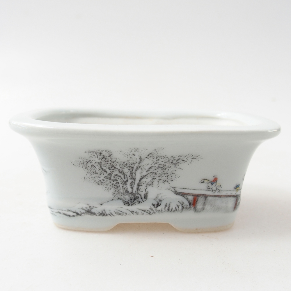 Mini bonsai miska 10 x 7,5 x 4 cm, barva bílá