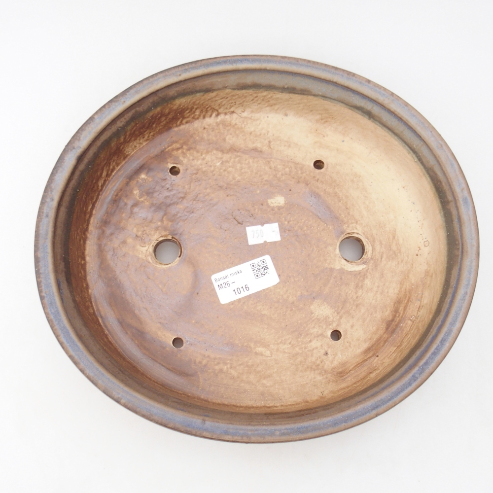 Keramická bonsai miska 26 x 23,5 x 5,5 cm, barva modrá