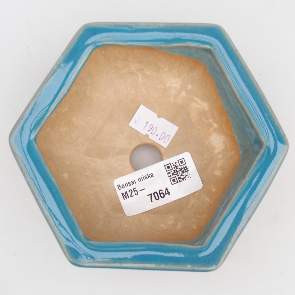 Keramická bonsai miska 12 x 10,5 x 4,5 cm, barva modrá