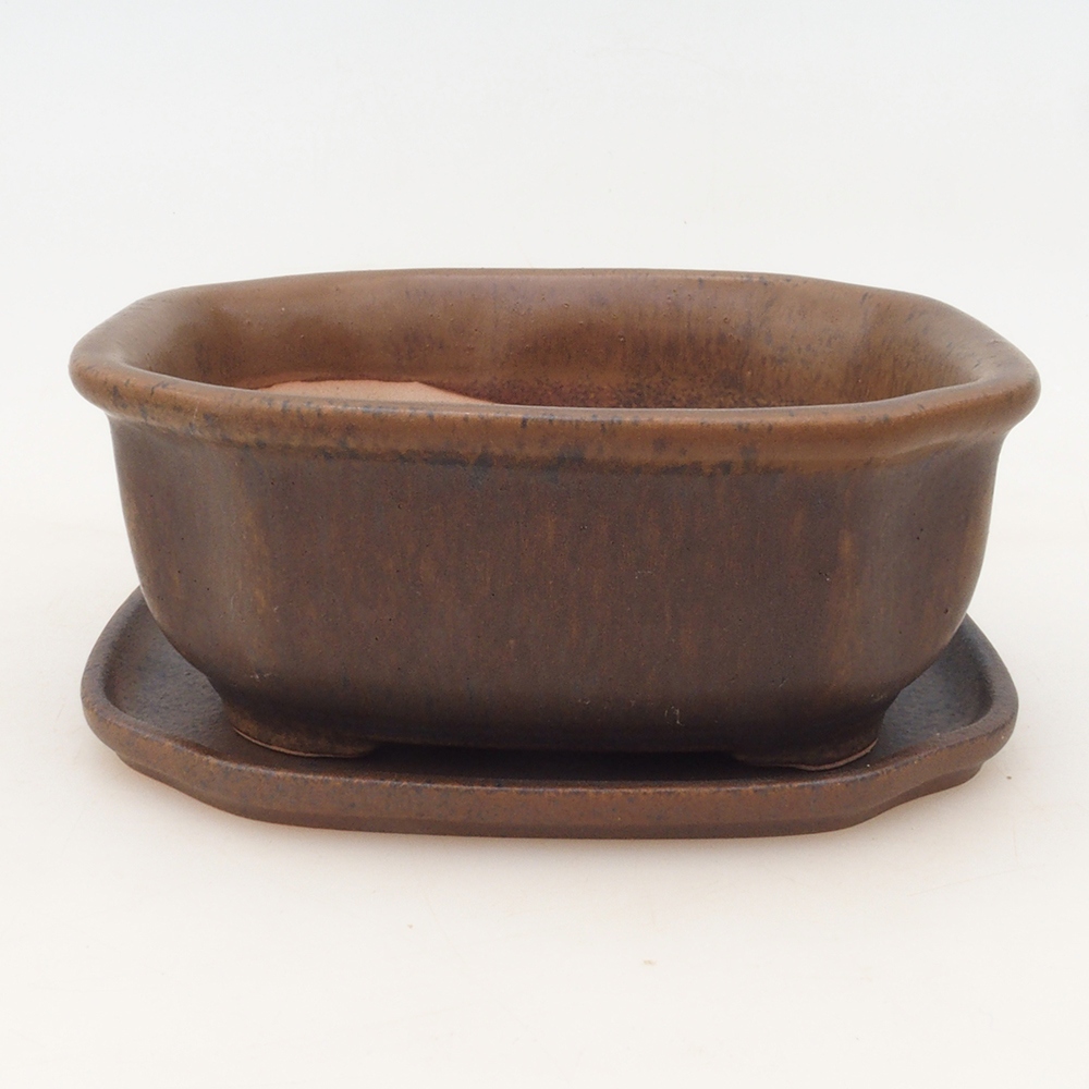 Bonsai miska + podmiska H32 - hnědá