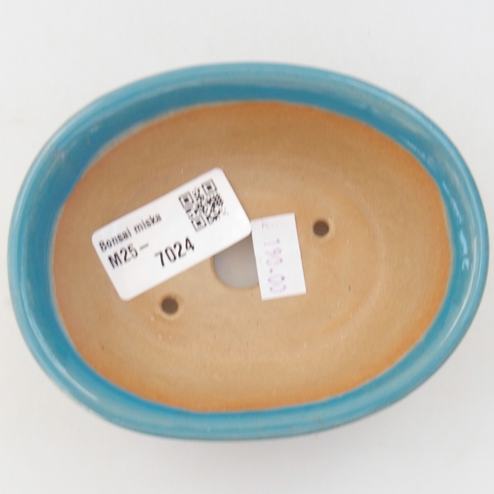 Keramická bonsai miska 11 x 9 x 4 cm, barva modrá