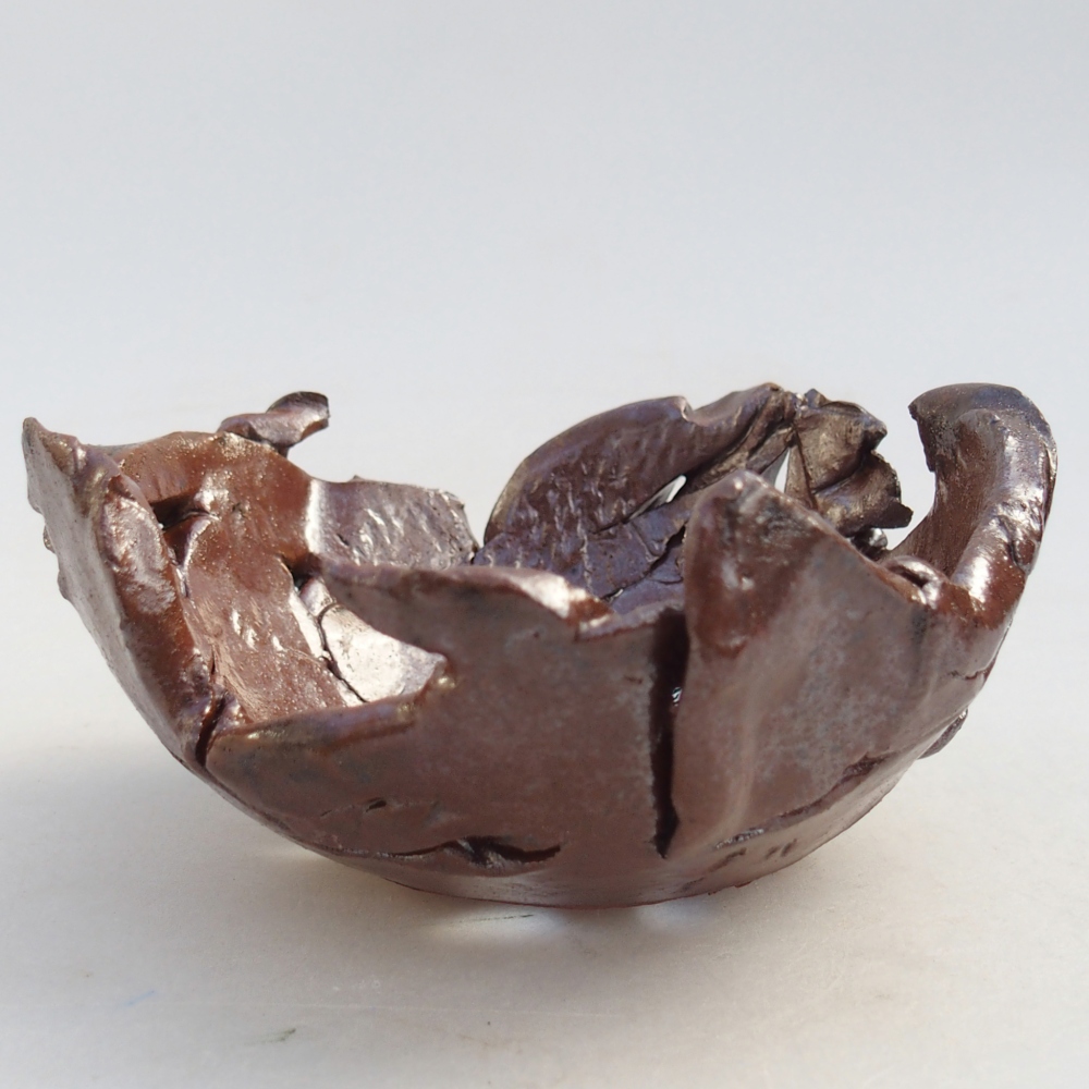 Keramická Skořápka 10 x 10 x 5 cm , barva hnědá