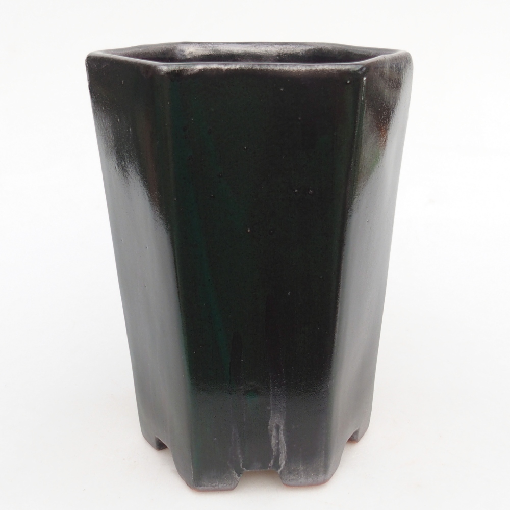 Keramická bonsai miska 12,5 x 11,5 x 16,5 cm, barva zelená