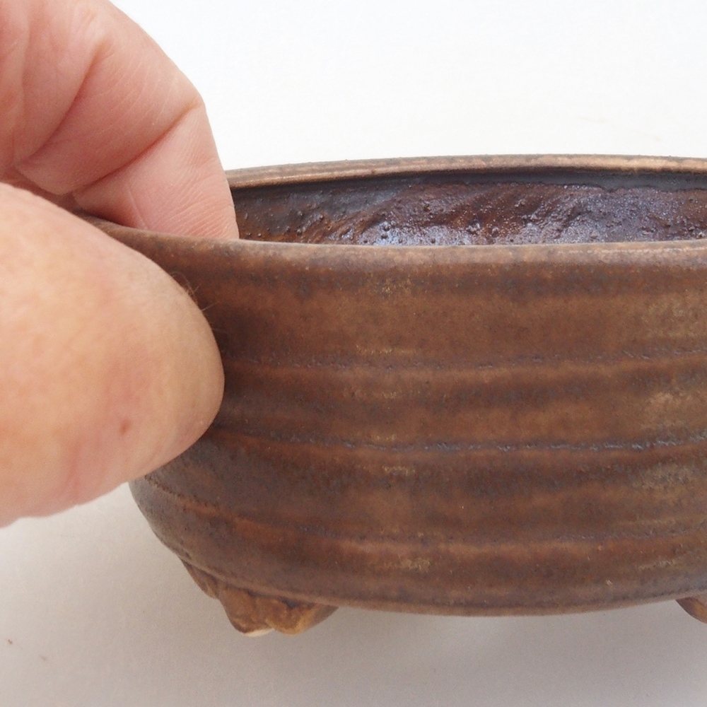 Keramická bonsai miska 10,5 x 9 x 4 cm, barva hnědá