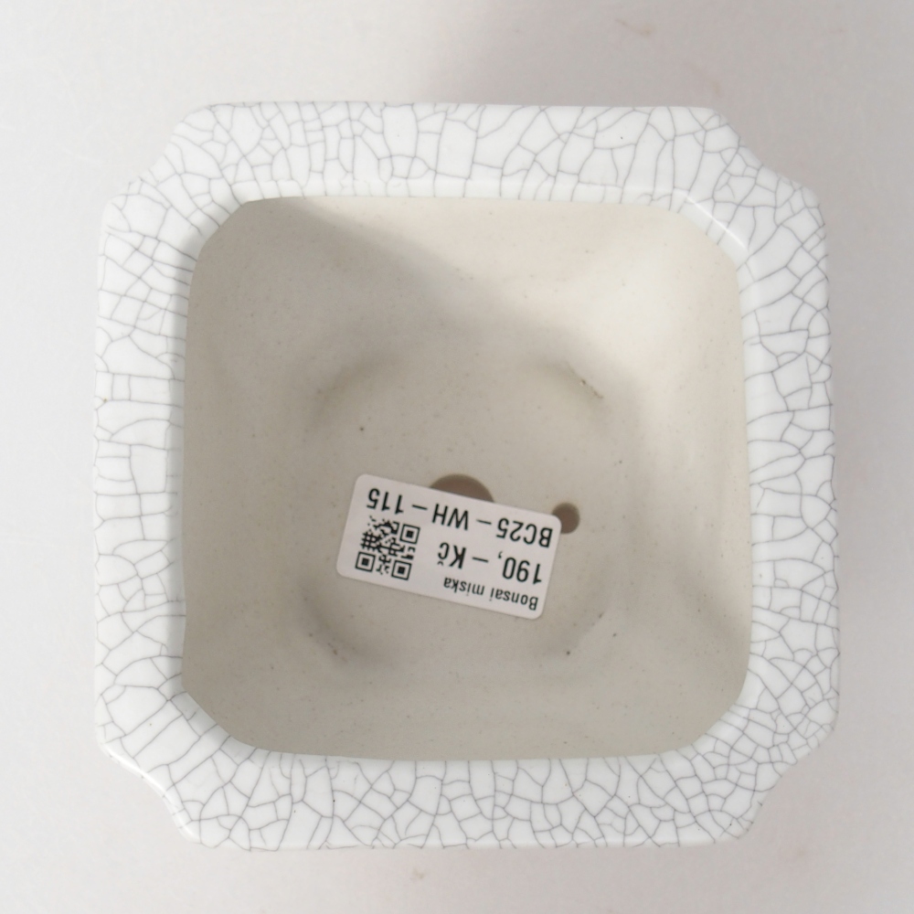 Keramická bonsai miska 11 x 11 x 7 cm, barva raku