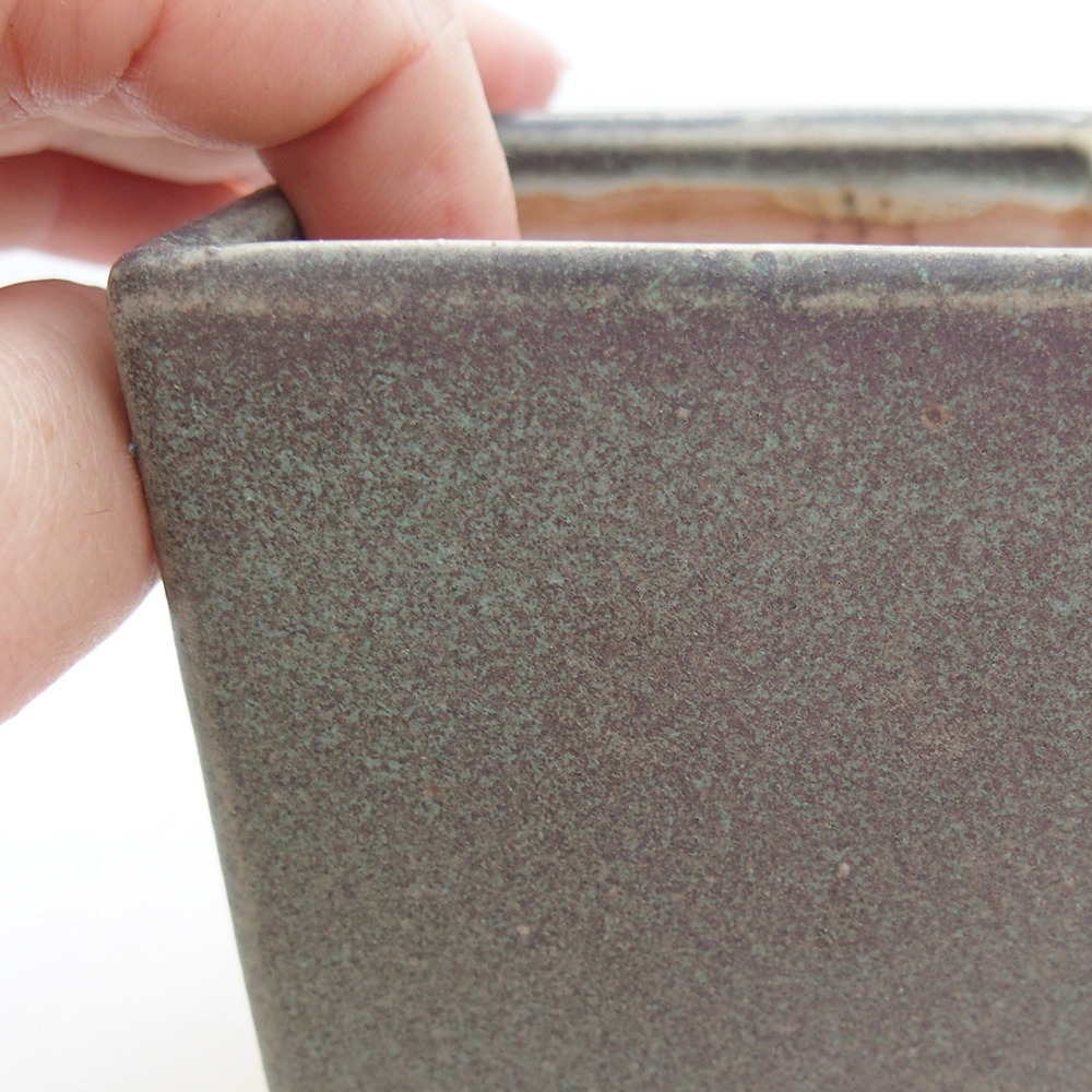 Keramická bonsai miska 7 x 7 x 9,5 cm, barva zelená