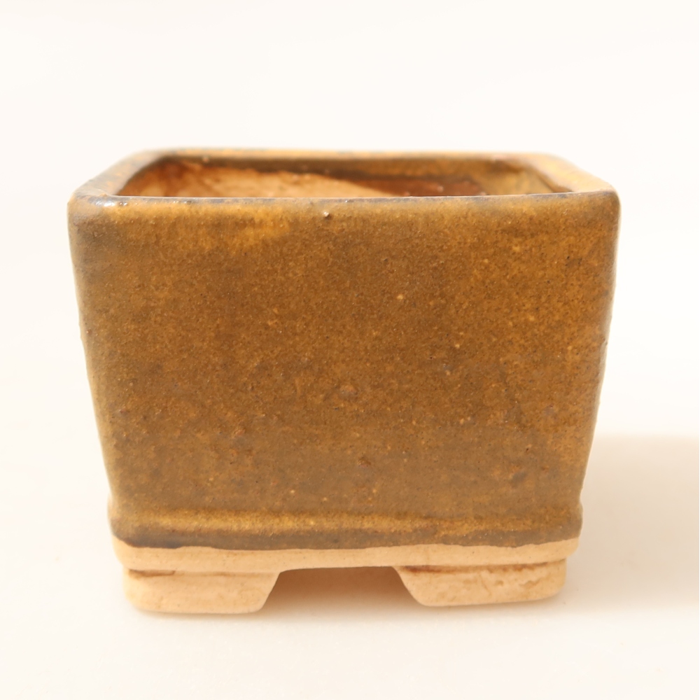 Keramická bonsai miska 6 x 6 x 5 cm, barva modrá