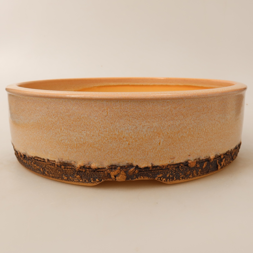 Keramická bonsai miska 24,5 x 24,5 x 7 cm, barva béžová