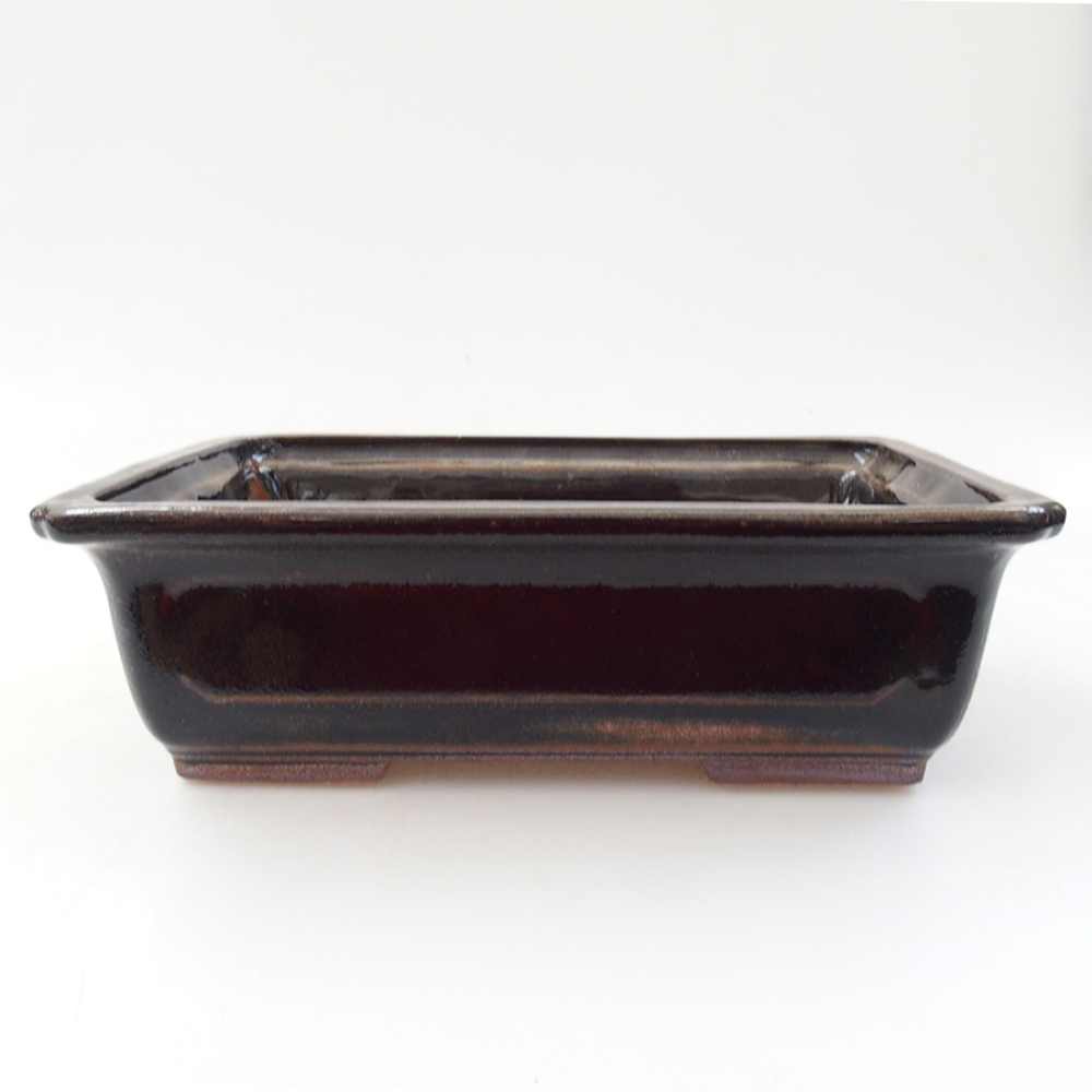 Keramická bonsai miska 15,5 x 12 x 5,5 cm, barva černá