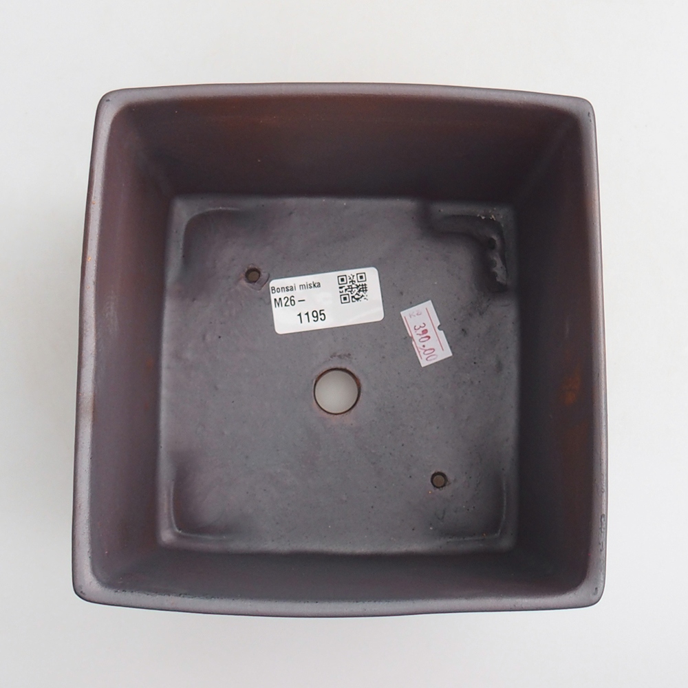 Keramická bonsai miska 15 x 15 x 10,5 cm, barva kovová