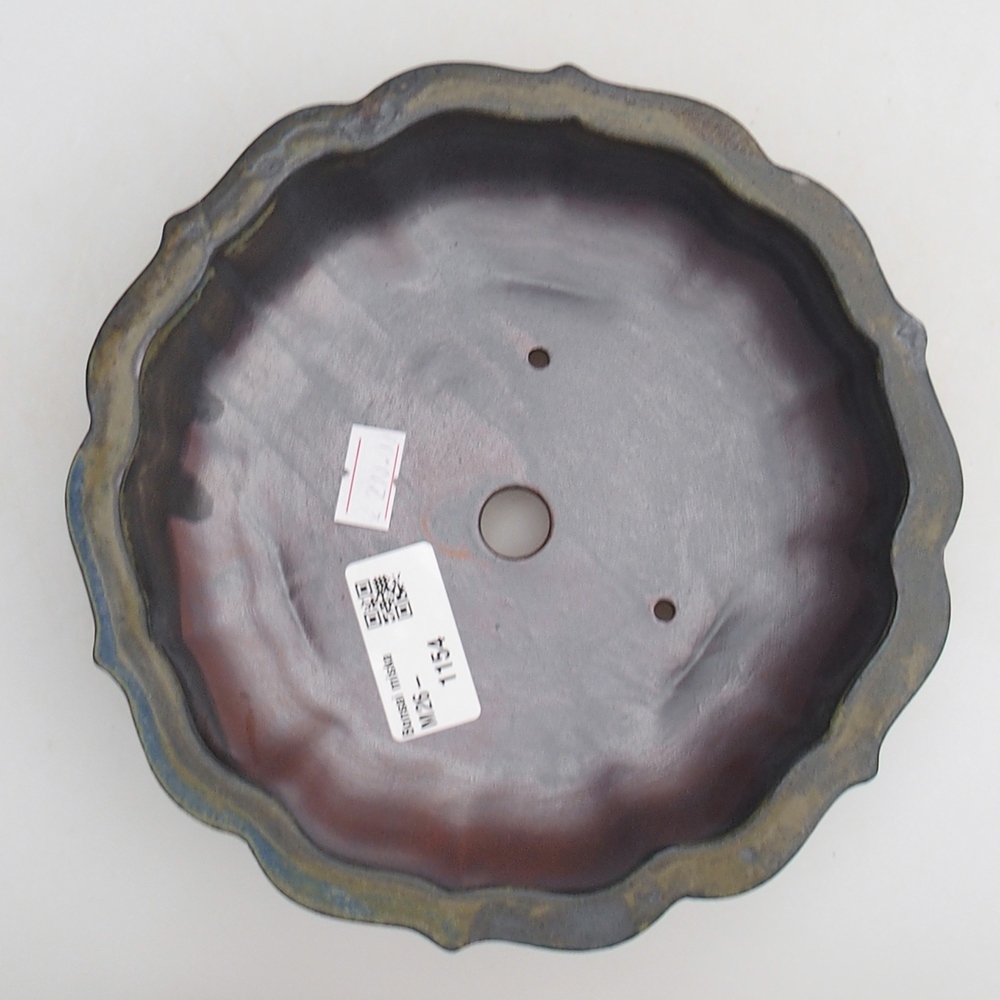 Keramická bonsai miska 18 x 18 x 4,5 cm, barva hnědá