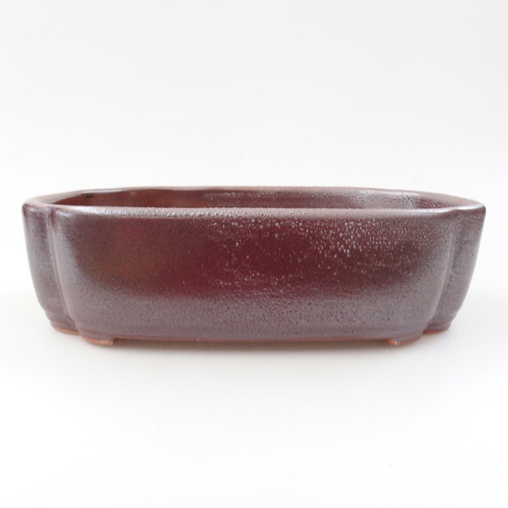 Keramická bonsai miska 18 x 13 x 5 cm, barva hnědá