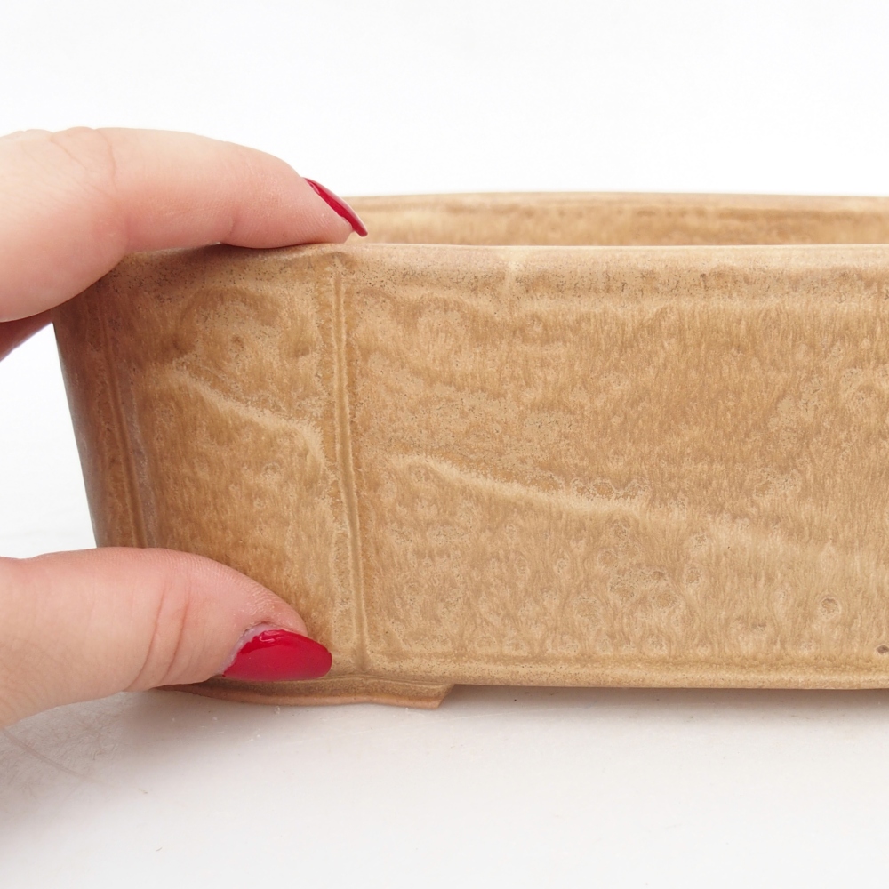 Keramická bonsai miska 20 x 17,5 x 7 cm, barva béžová