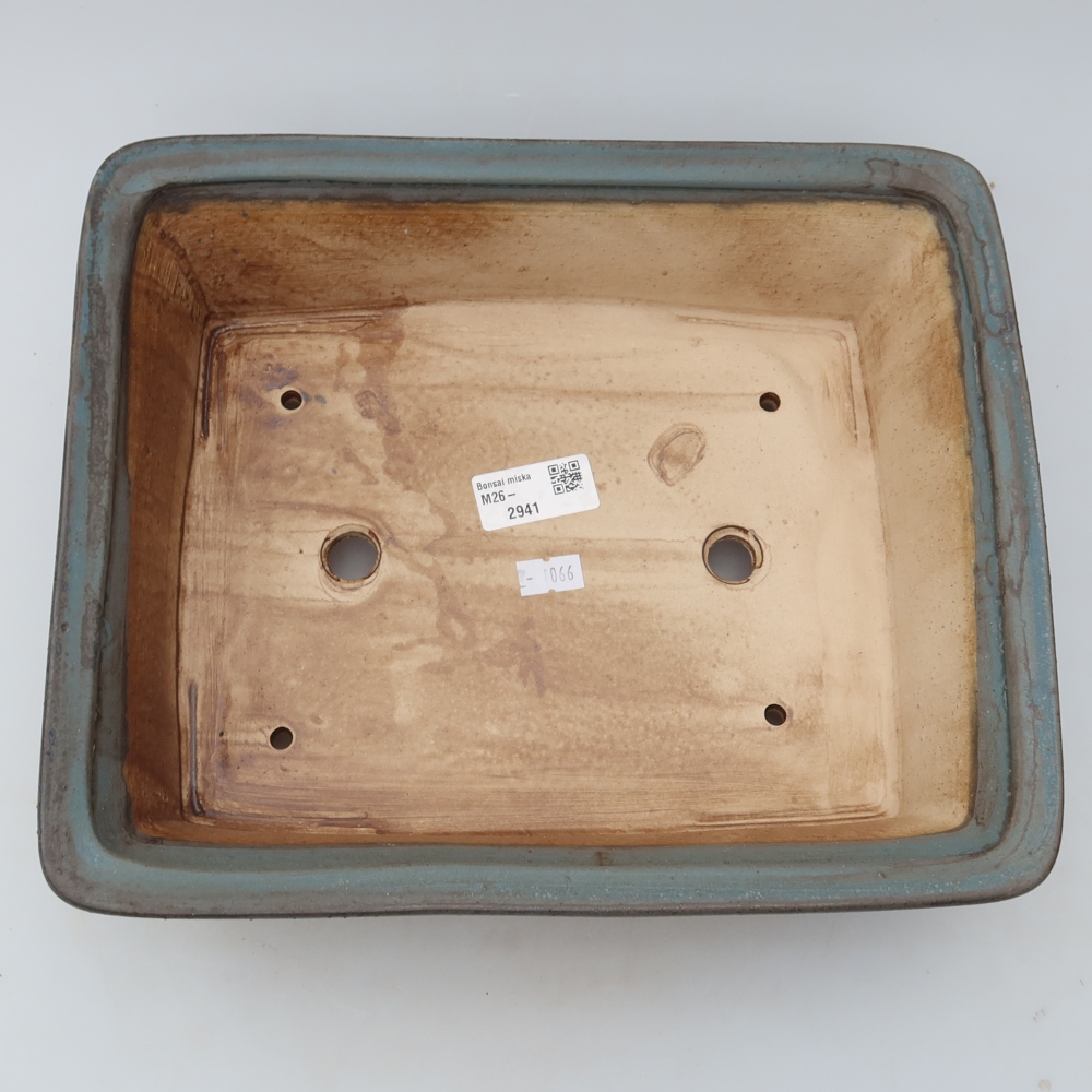 Keramická bonsai miska 29,5 x 24 x 8 cm, barva modrá