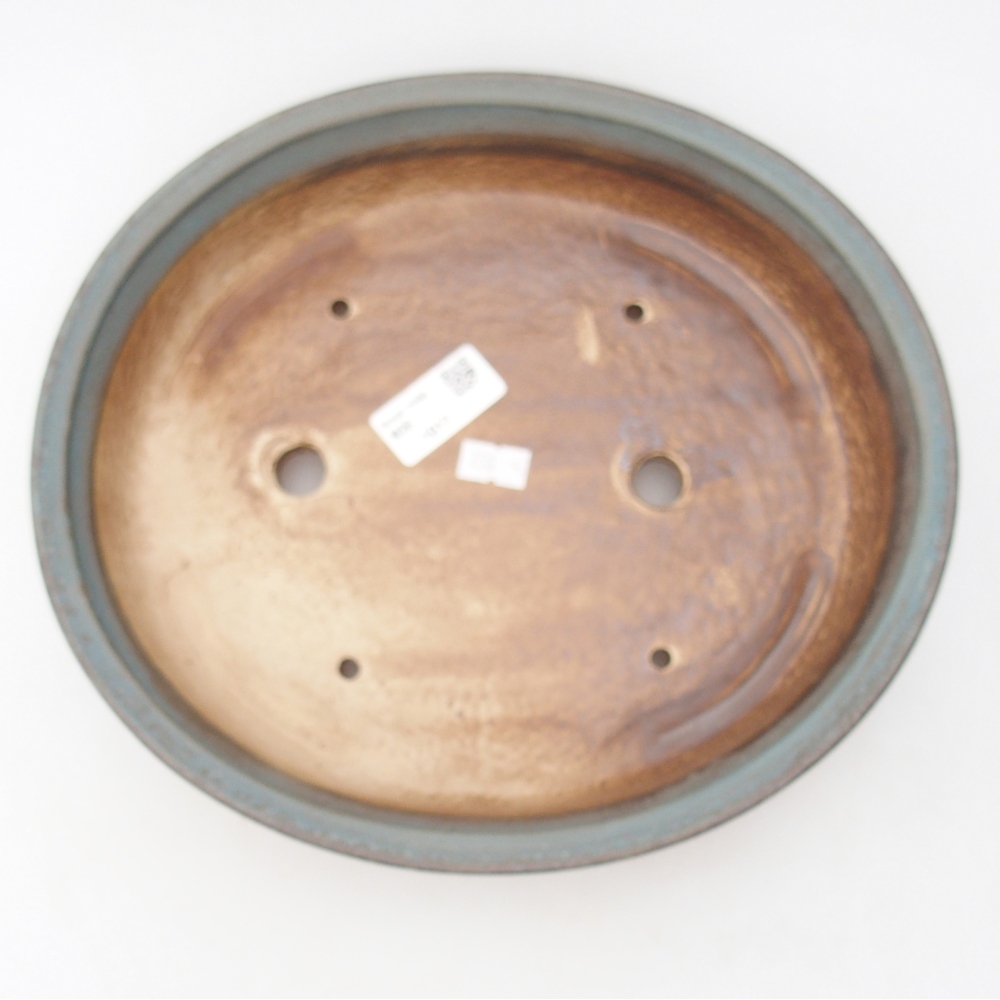 Keramická bonsai miska 26 x 23,5 x 5,5 cm, barva modrá